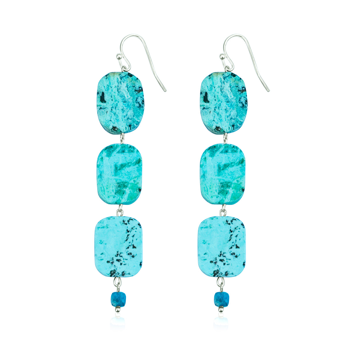  Step into the realm of vibrant allure with our "Colorful Confidence - Turquoise Earrings." Brace yourself for a journey beyond mere accessories; these earrings are an enchanting blend of boldness, style, and the captivating energy of Turquoise gemstones.