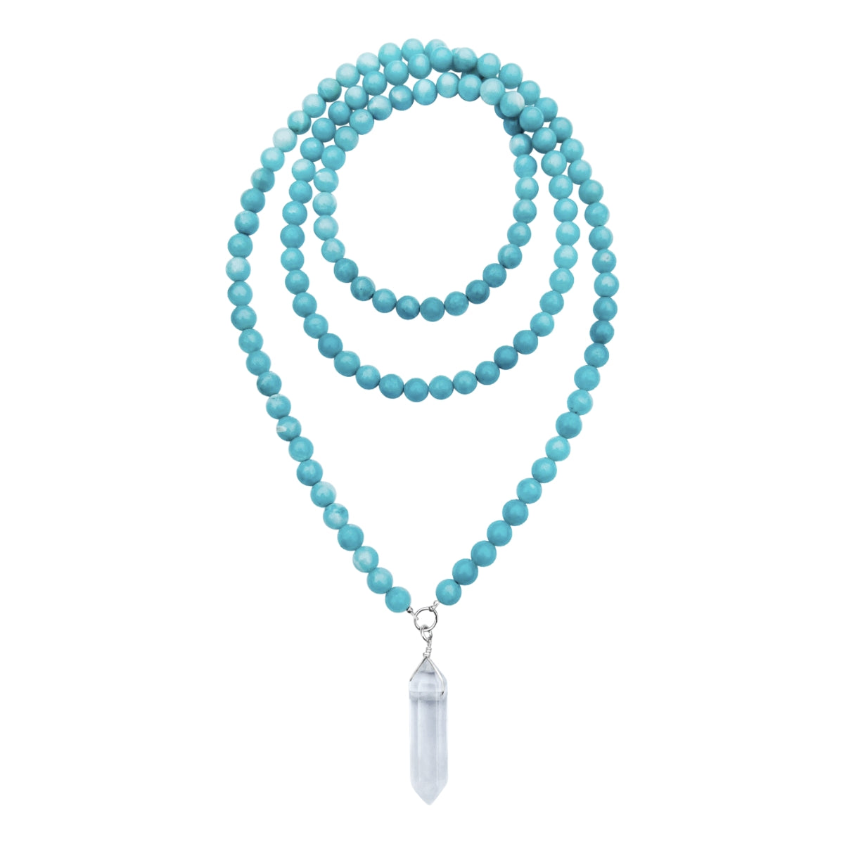 The Intuition Infusion Amazonite and Crystal Necklace is a perfect accessory for yogis and mindfulness-oriented individuals who seek to enhance their spiritual practices and connect with their higher selves.