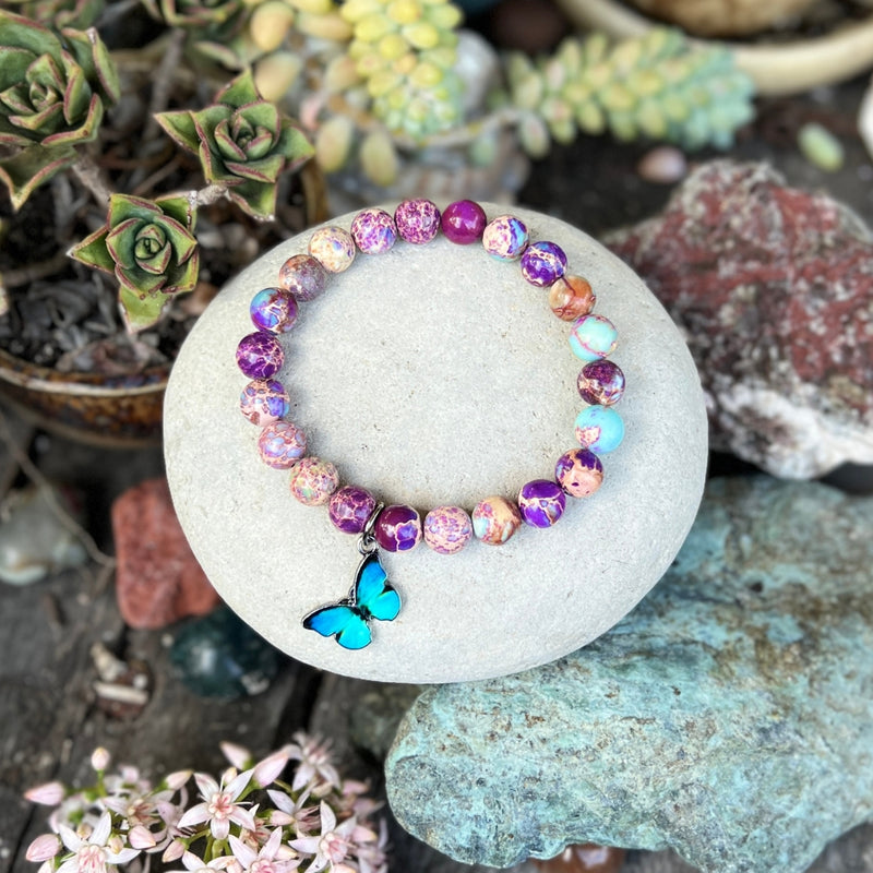 Let the "Joyful Butterfly Dance Bracelet" be your mindful companions, encouraging you to dance through life with the carefree spirit of a butterfly.