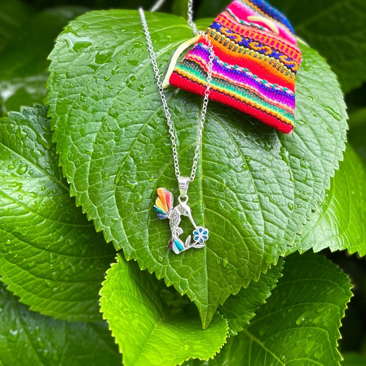 The Lightness of Being Sterling Silver Necklace with a Hummingbird