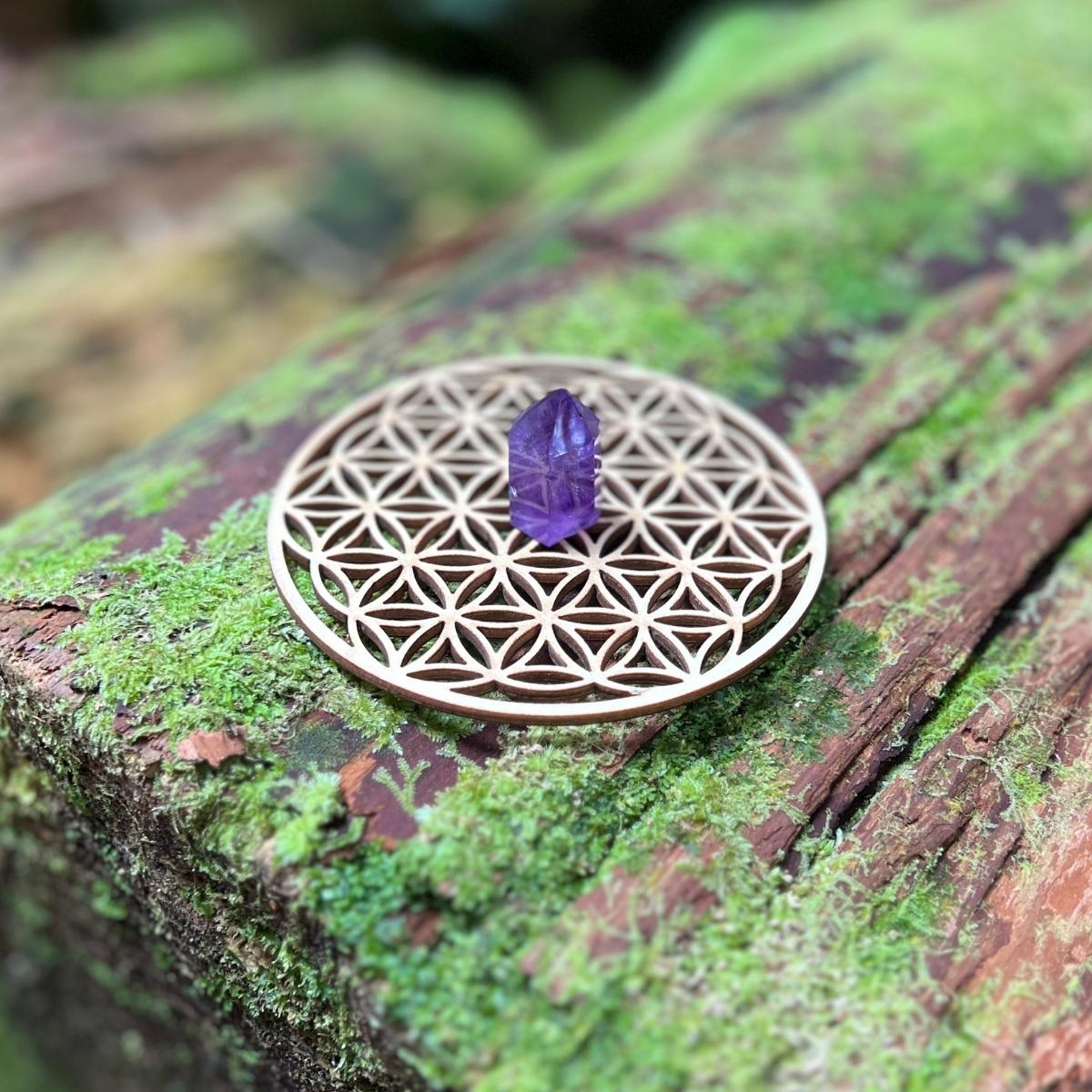 The Flower of Life Crystal Grid is a beautiful and unique piece of hippie-inspired home decor that is perfect for spiritual and mindful living.