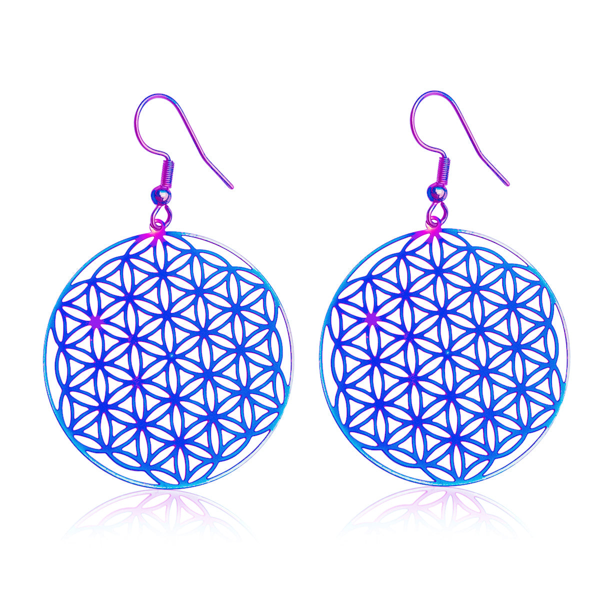 Wear the "Rainbow Flower of Life Earrings" to infuse your look with the vibrant colors of the rainbow and let them be a symbol of your unique, bohemian journey