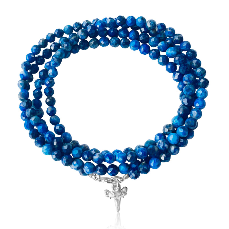 The Ocean Treasures Wrap Bracelet features stunning blue Lapis Lazuli stones that evoke the calming and peaceful essence of the ocean. Adding to the charm of the bracelet is the tiny silver dipped Shark Tooth charm. The Shark Tooth is a symbol of strength and resilience.