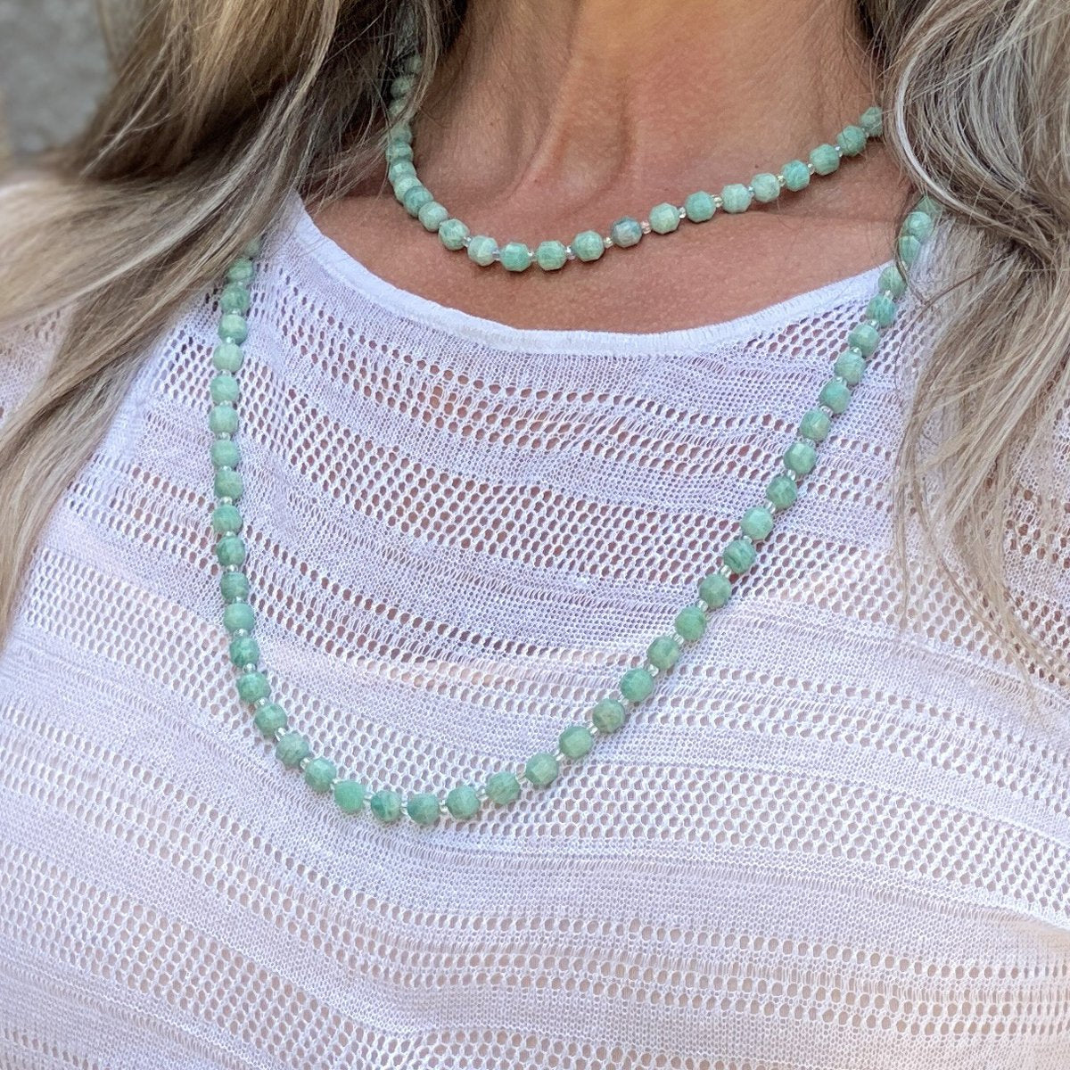 Premium Natural Amazonite Necklace for Courage and to Create a Feeling of Power Within You. Amazonite is called the Stone of Courage and the Stone of Truth.. Amazonite Jewelry, Amazonite Healing Power, Amazon Women Jewelry, Amazonite Stone Power, Amazonite for Courage.