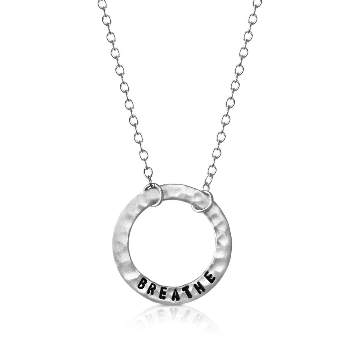 BREATHE Sterling Silver Infinity Circle Necklace