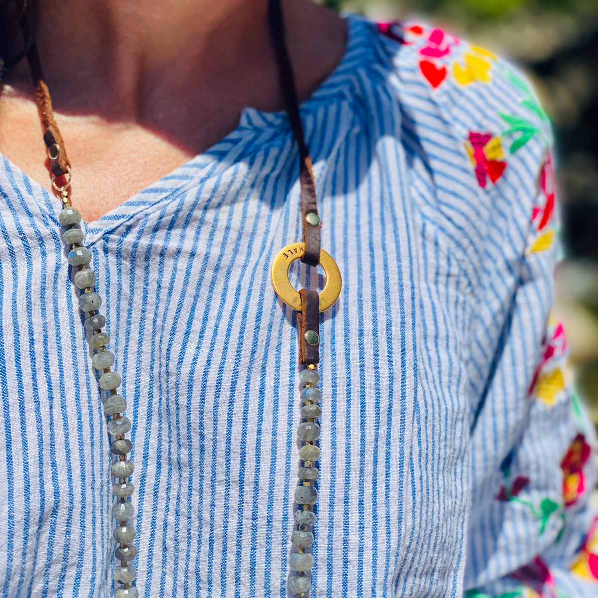 Serenity Labradorite Bracelet - Necklace Combo for a Positive Change in Your Life from Gogh Jewelry Design