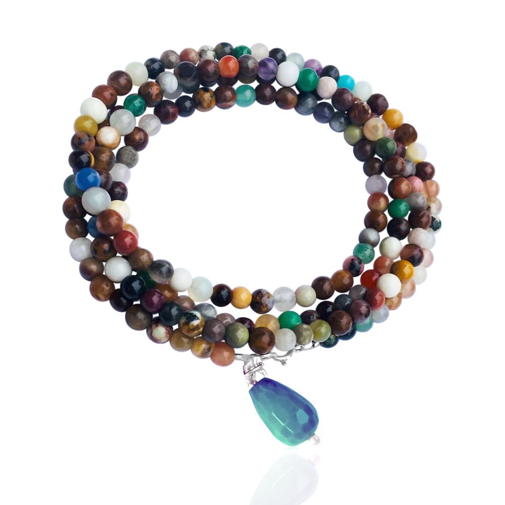 Mindfulness Chakra Wrap Bracelet with Healing Stones Xs 5 inch Wrist Size