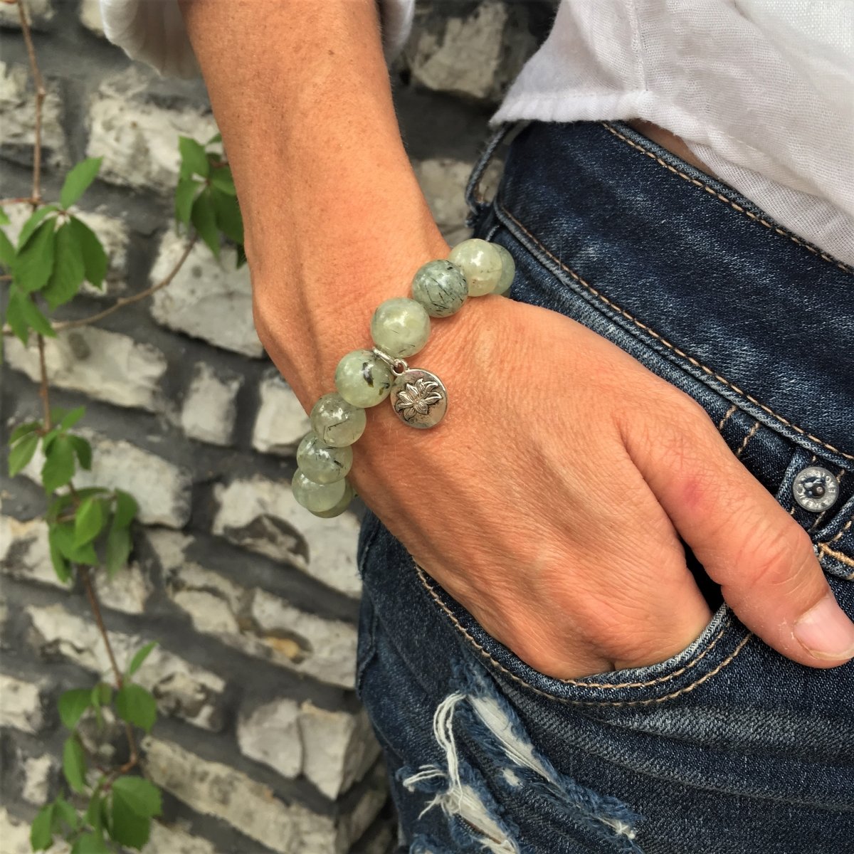 Zen Master Green Prehnite Bracelet for Intuition