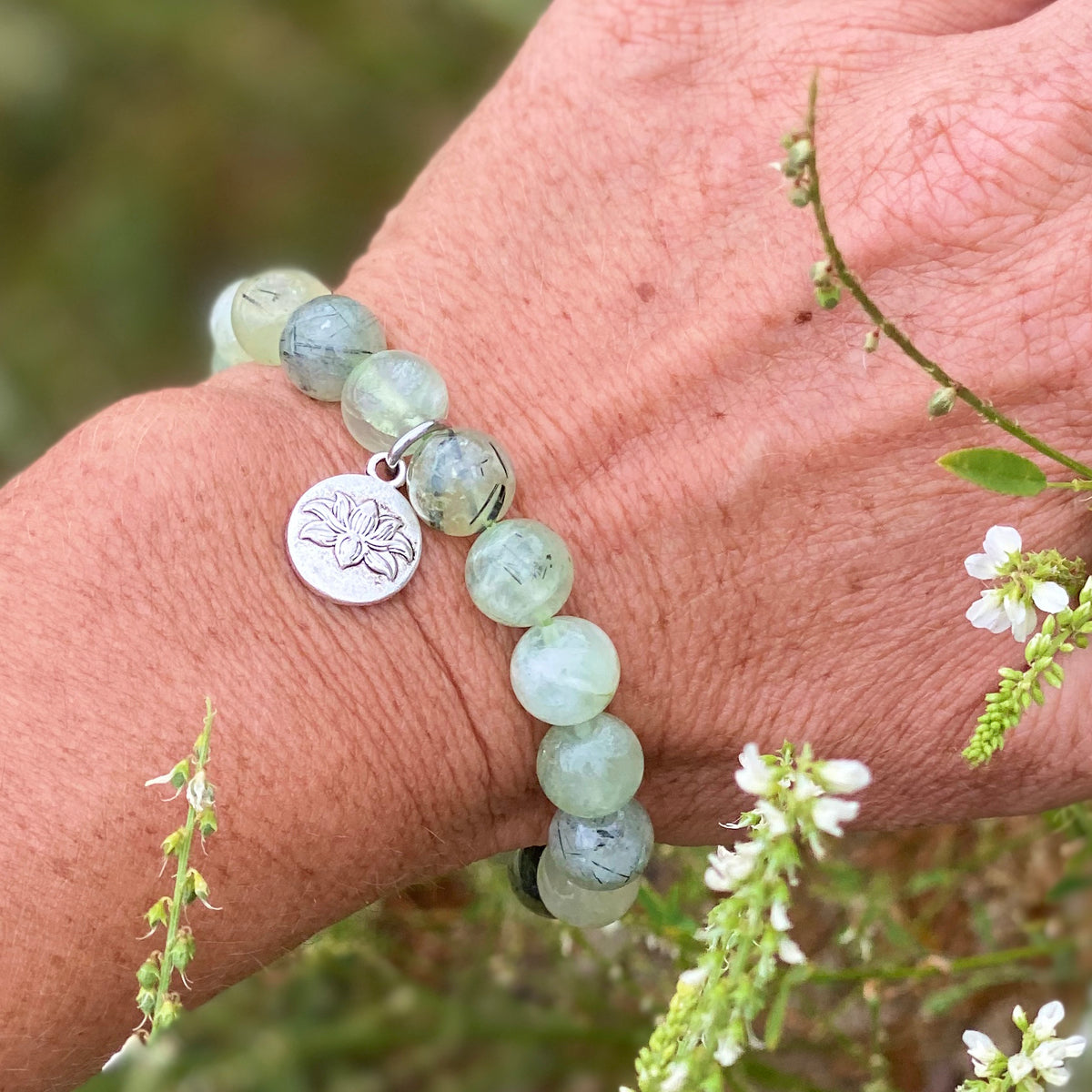 Zen Master Green Prehnite Bracelet for Intuition