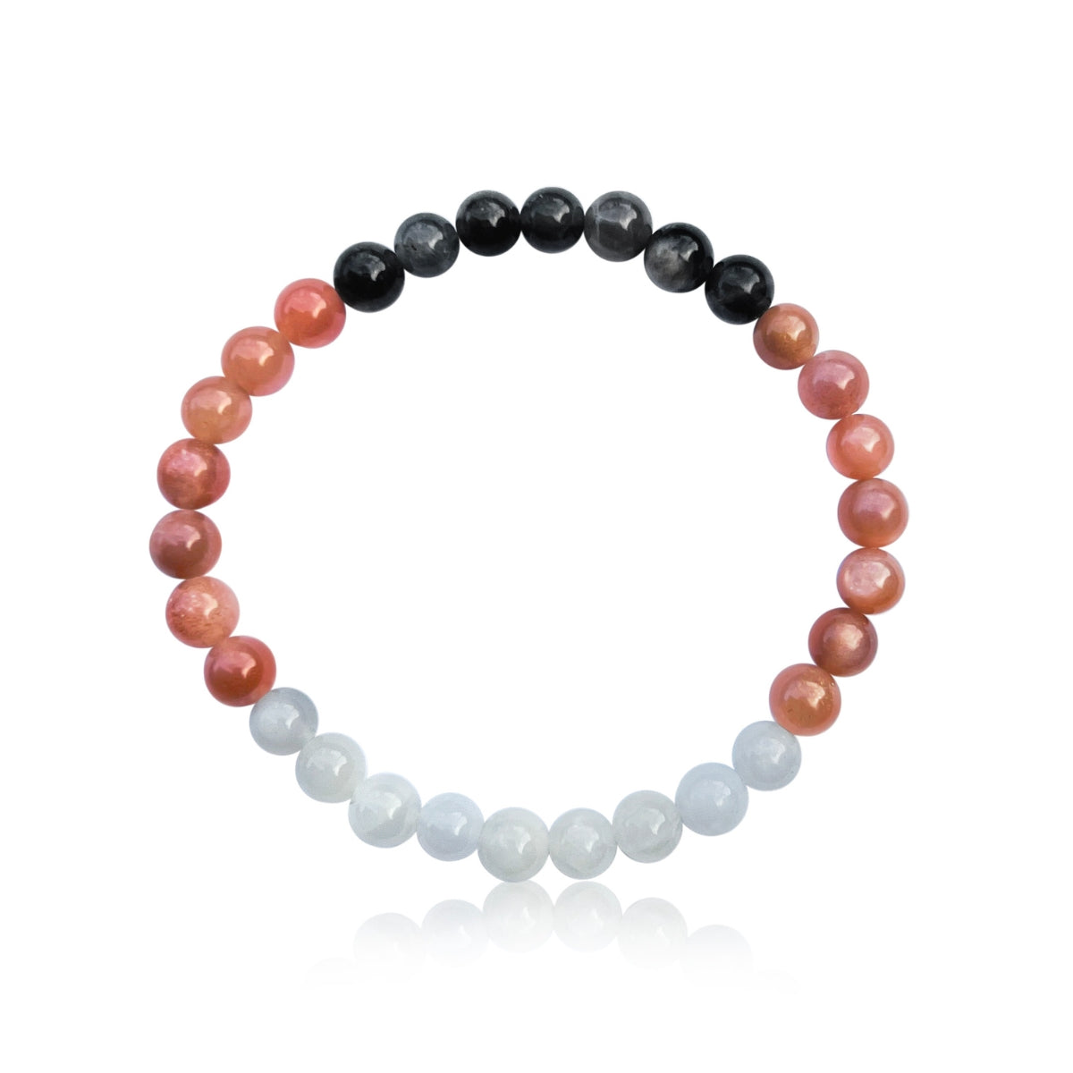 The Sun and Moon in Balance Bracelet. The Sun emerges the constant, Masculine, Original Source of Mind and Spirit from which all life emanates. The Moon is an expression of the reflection of Mother Earth and feminine nature. They need each other to be in balance, much like Yin and Yang.