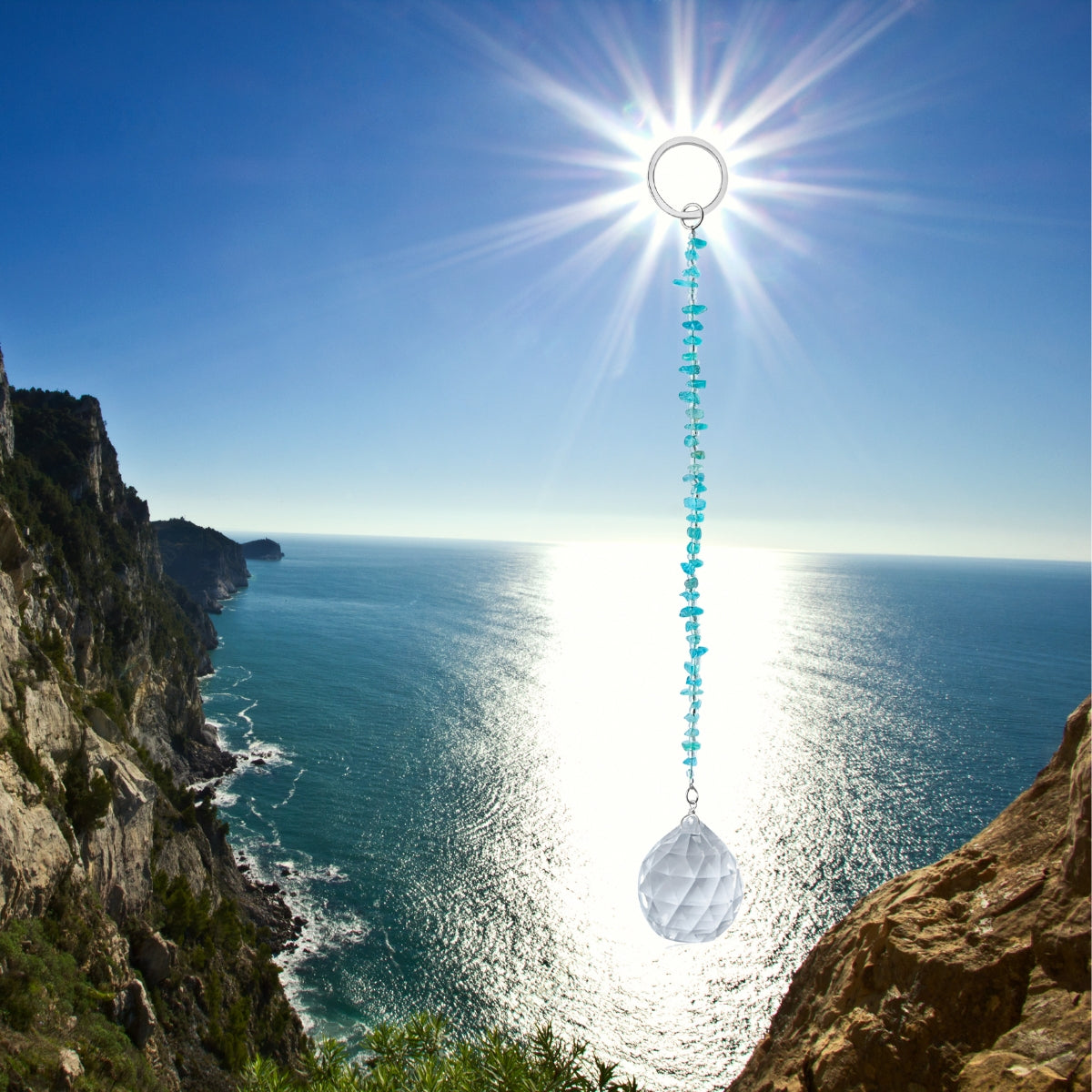  Use this Crystal Sun Catcher - Rainbow Maker as a keychain, a window decor or hang it on the rear view mirror in your car and enjoy the positivity the light brings to you.