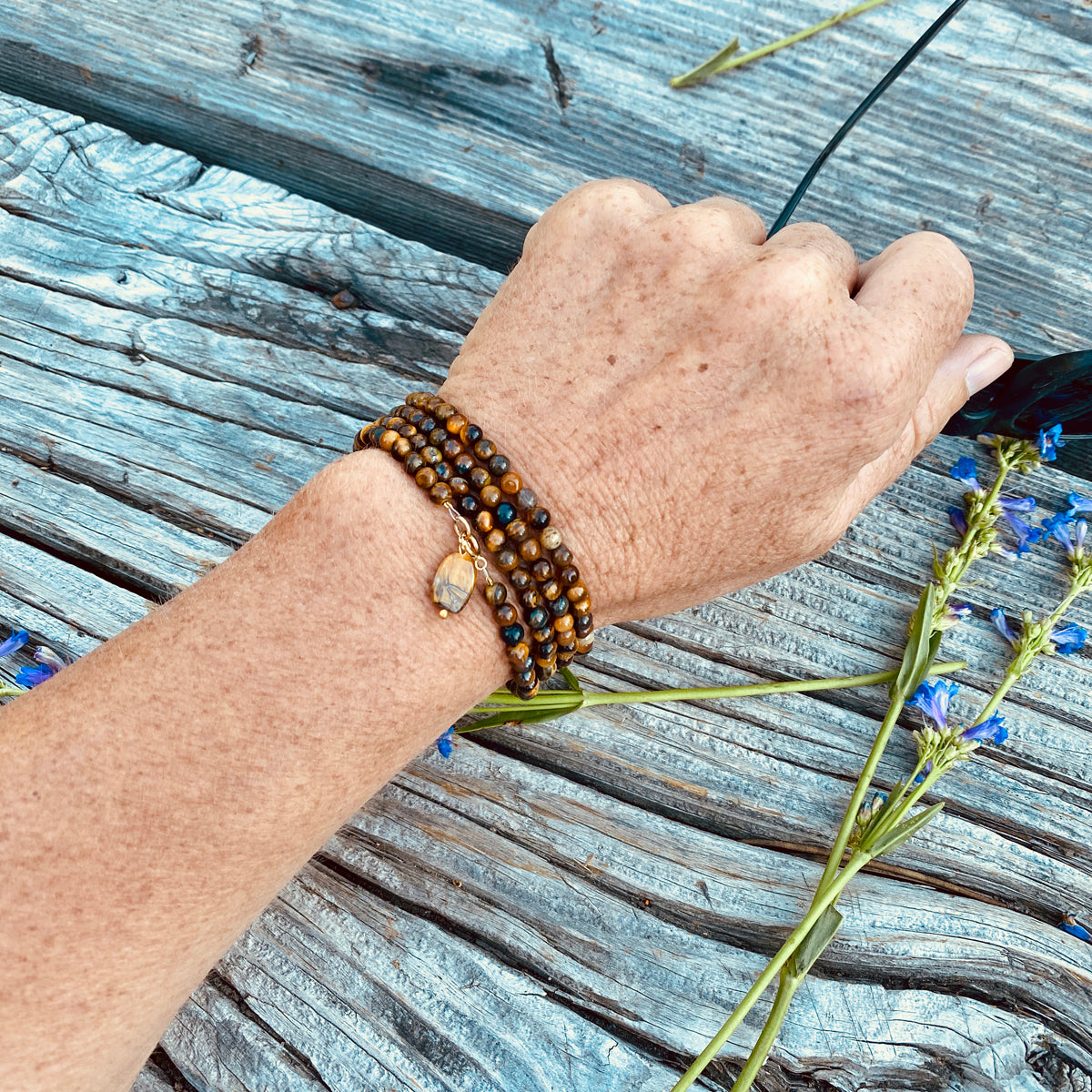 Tiger Eye Wrap Bracelet for Focus