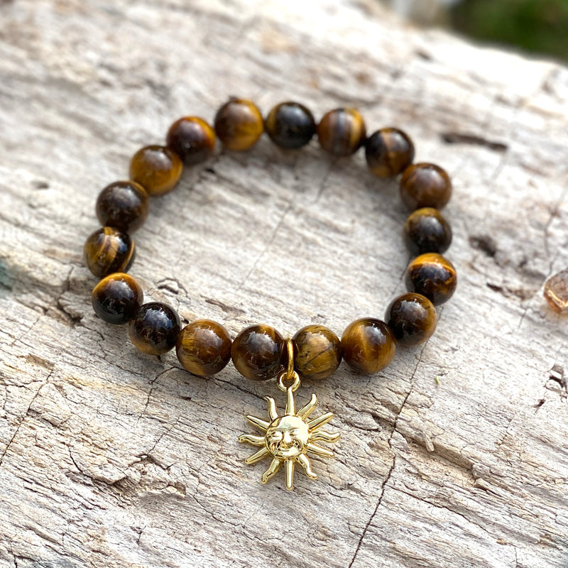 Tiger Eye Bracelet with Sunshine to Remind You of the Bright Side of Things. Tiger Eye Yoga Inspired Grounding Bracelet. A bracelet made with a very strong healing stone. Promotes balance and strength to get through difficult phases of life.