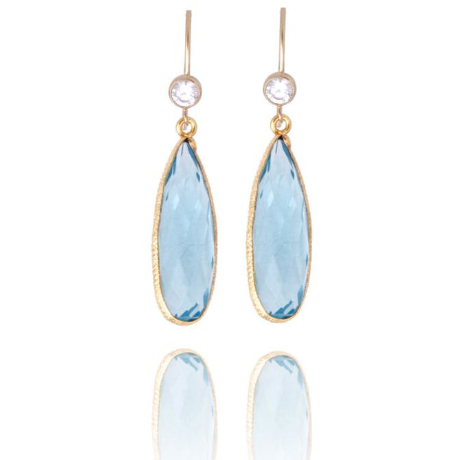 Aquamarine Crystal Gold Filled Earring for Courage