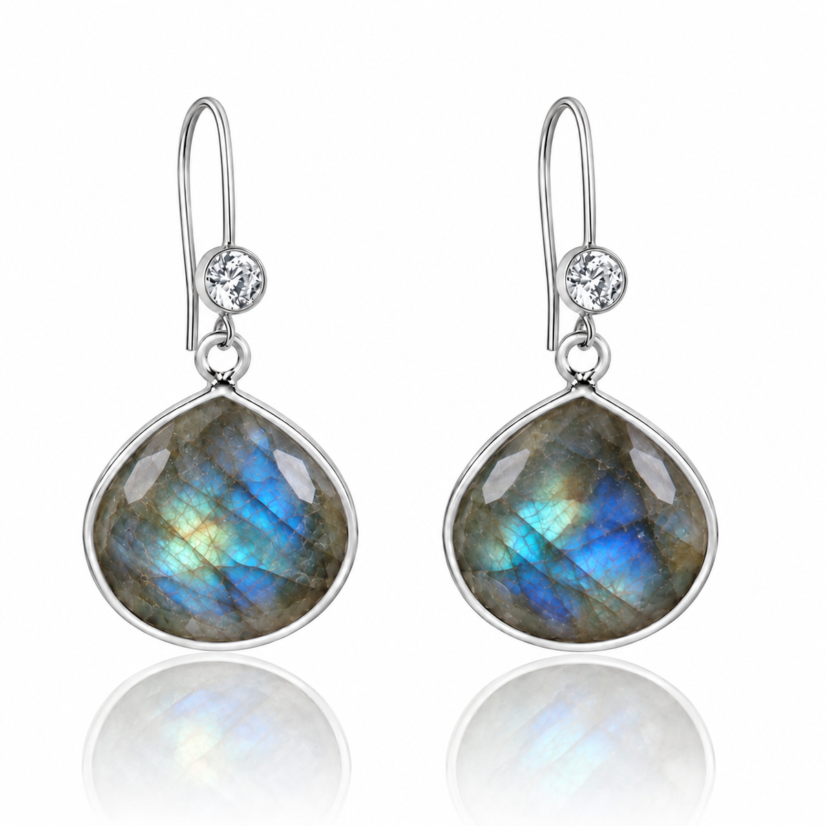 Positivity Magnet: Labradorite Earrings (Silver)