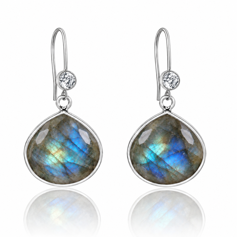 Positivity Magnet: Labradorite Earrings (Silver)