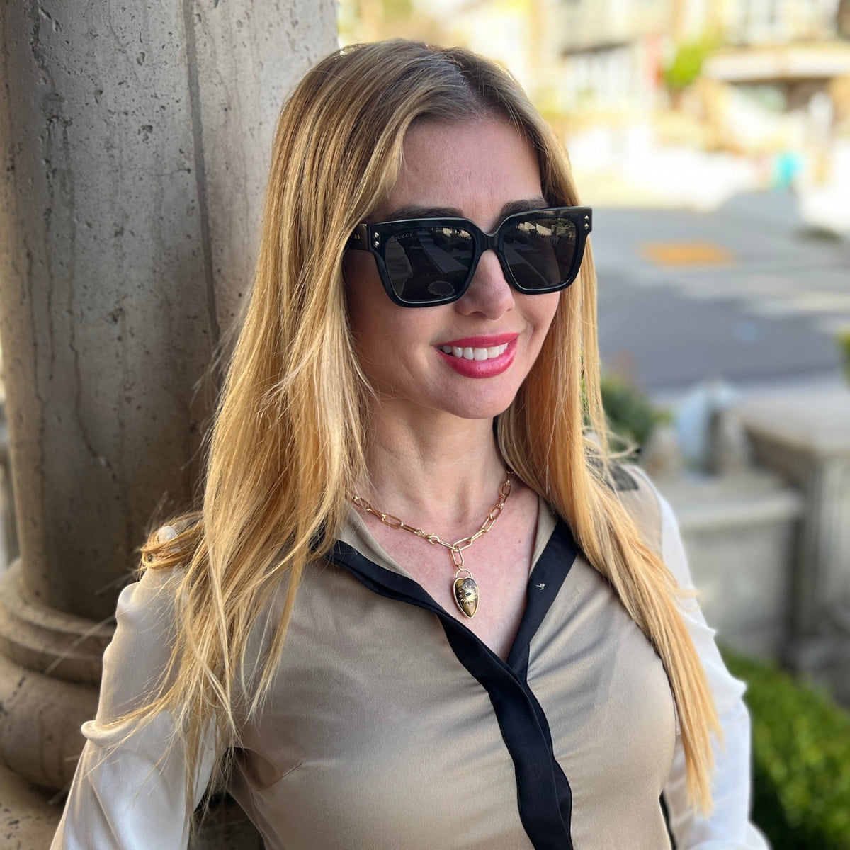 Rebel Heart Necklace — Tiger Eye