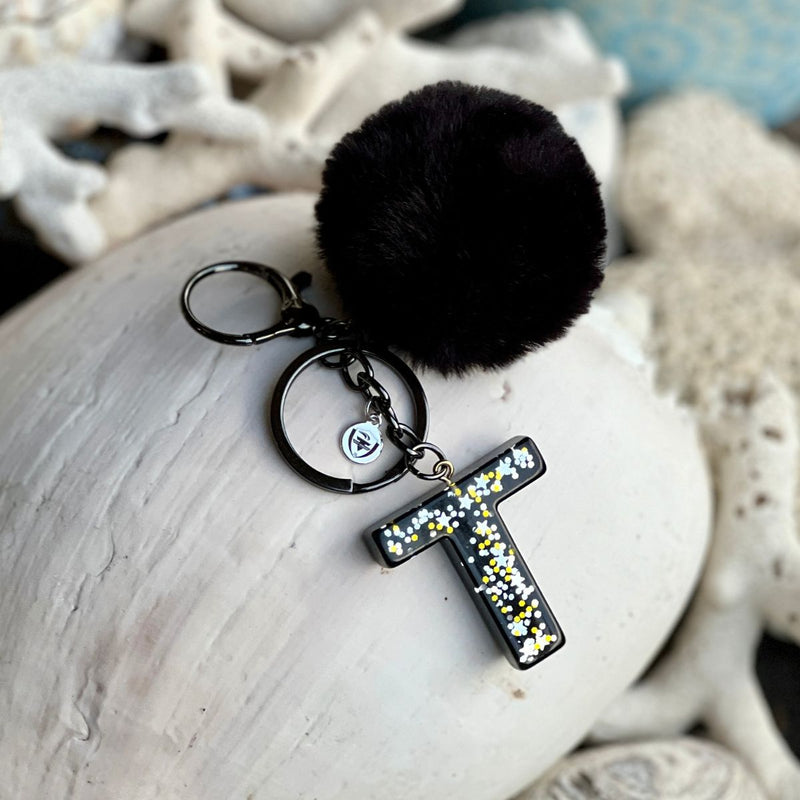 Swim Torrance Black Faux Ball Keychain