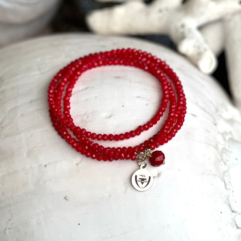 Swim Torrance - Red Crystal Wrap Bracelet