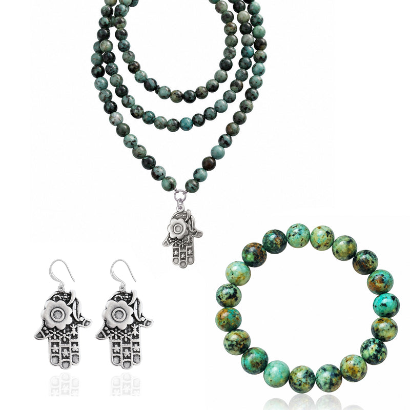 Protected Journey – Hamsa Hand Jewelry Set