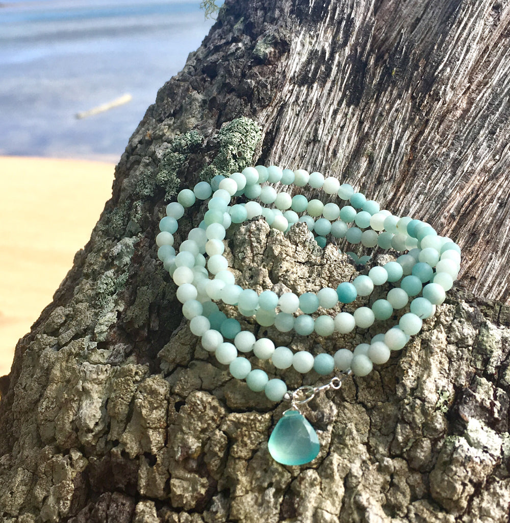Amazonite Wrap Bracelet to Create a Feeling of Power Within You and to Move Beyond Fear. It is almost like you can feel the power of the Amazon running through this crystal. 
