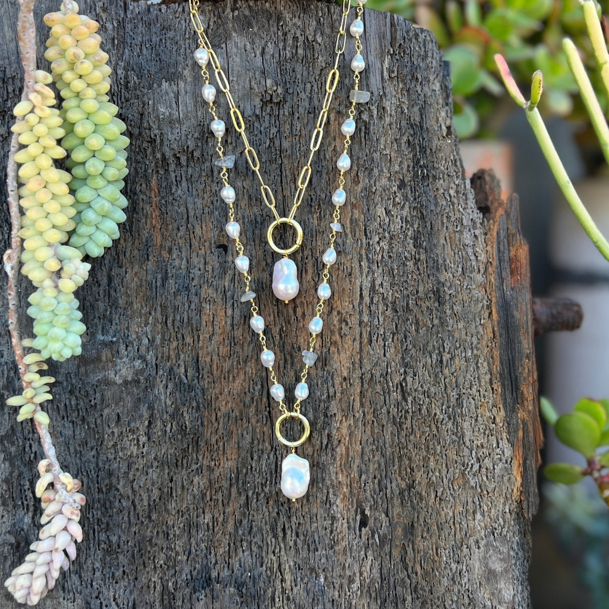 Layered Pearl Necklaces