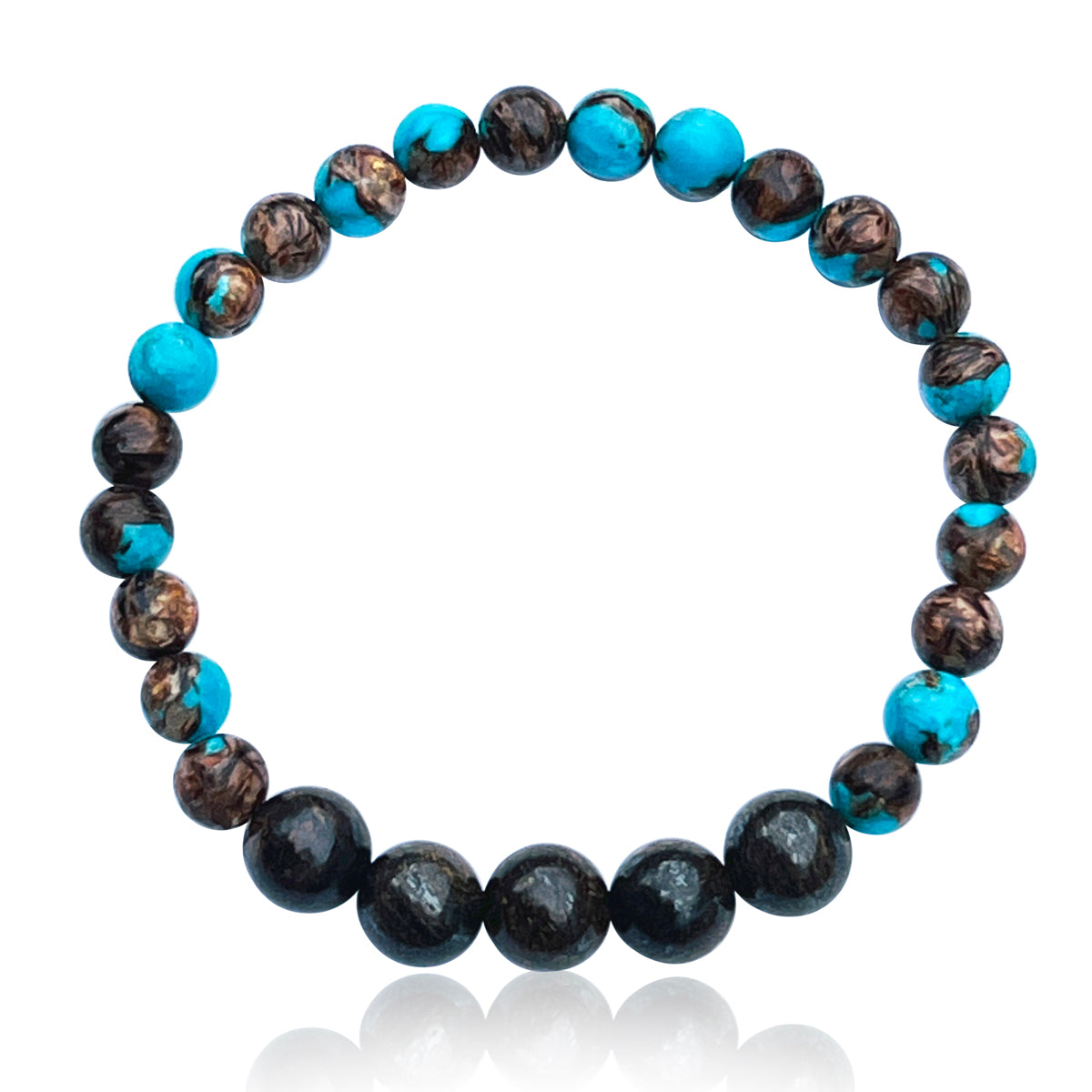  The "Peaceful Pathfinder" bracelet, a harmonious fusion of Bronzite and Turquoise, thoughtfully crafted to resonate with your inner journey.