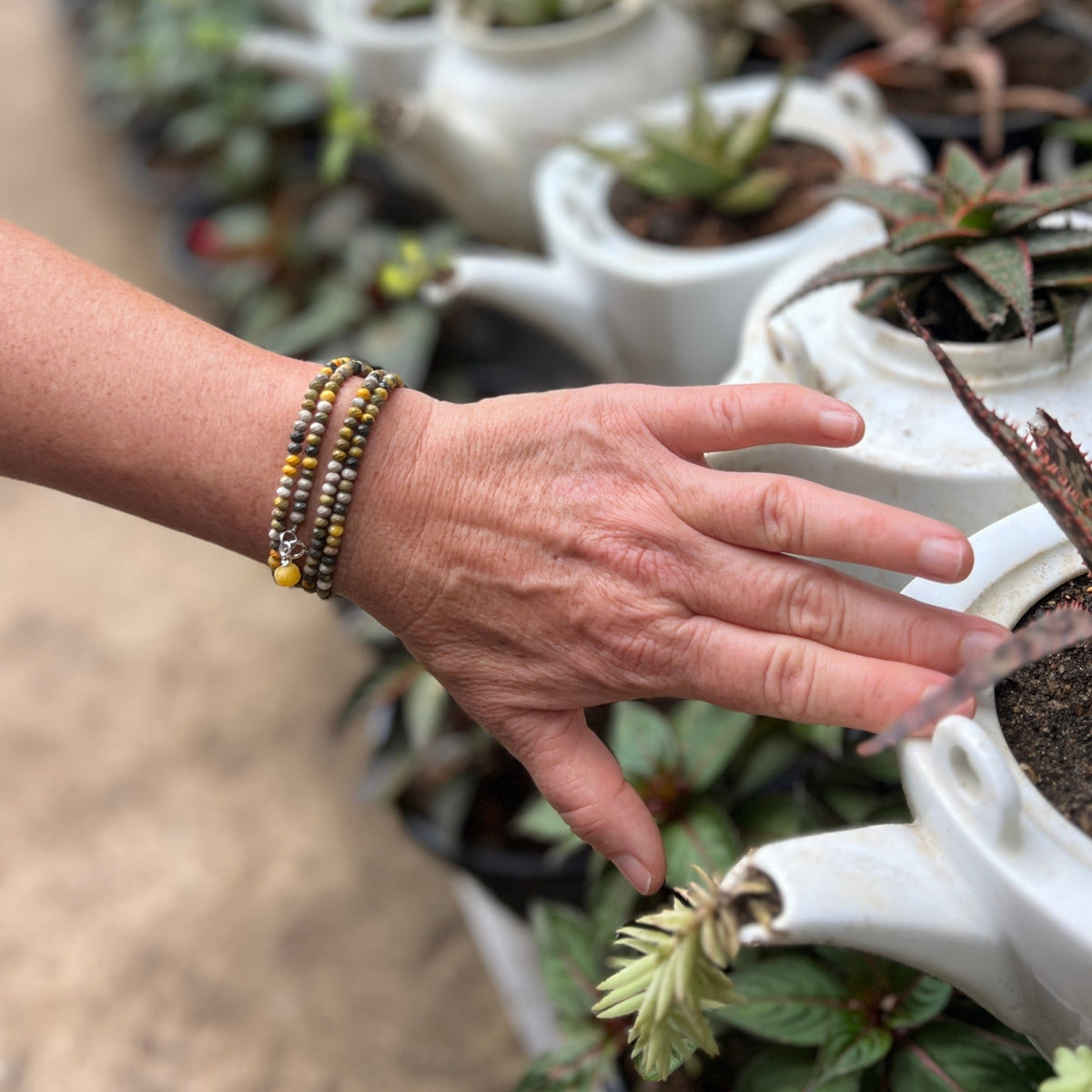 Negativity Repellent — Bumblebee Jasper Wrap Bracelet