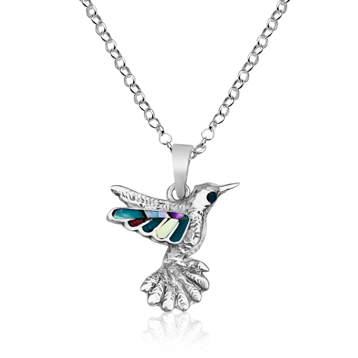 The Lightness of Being Sodalite Sterling Silver Necklace with a Hummingbird