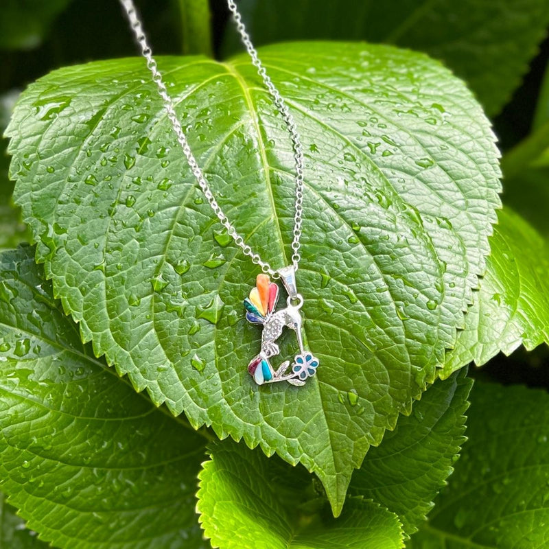 The Lightness of Being Sterling Silver Necklace with a Hummingbird