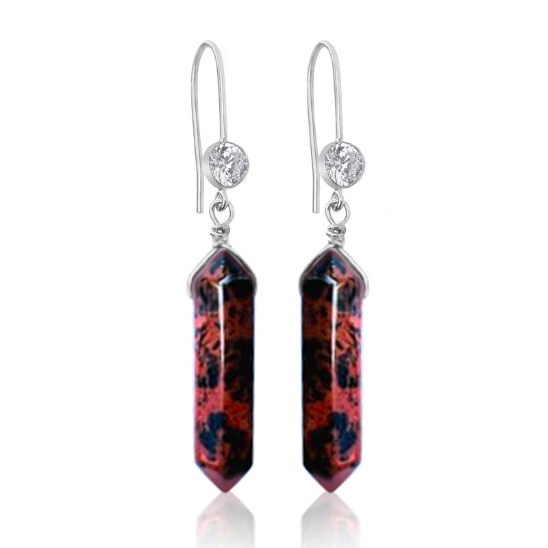 The Fire and Earth Earrings are a stunning pair of earrings that feature two polished red and black jasper stones. Jasper is known for its grounding properties, promoting stability and strength. The combination of red and black jasper creates a bold and powerful energy that is both fiery and grounded.