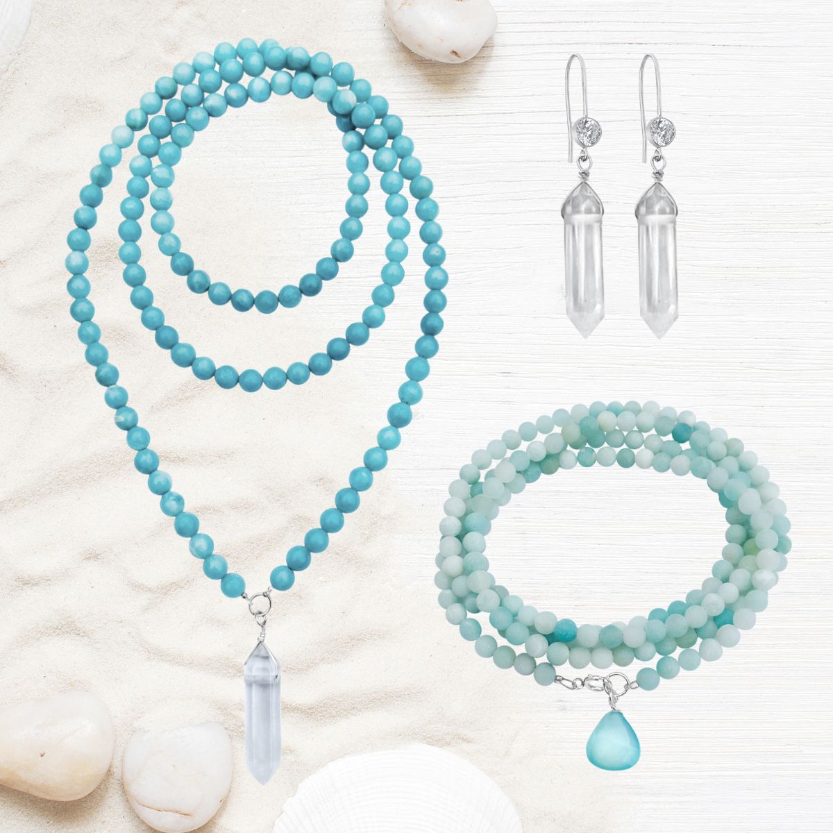 Wearing the Intuition Infusion Amazonite and Crystal Jewelry Set is a beautiful way to show your commitment to your spiritual journey, while also making a fashion statement. 