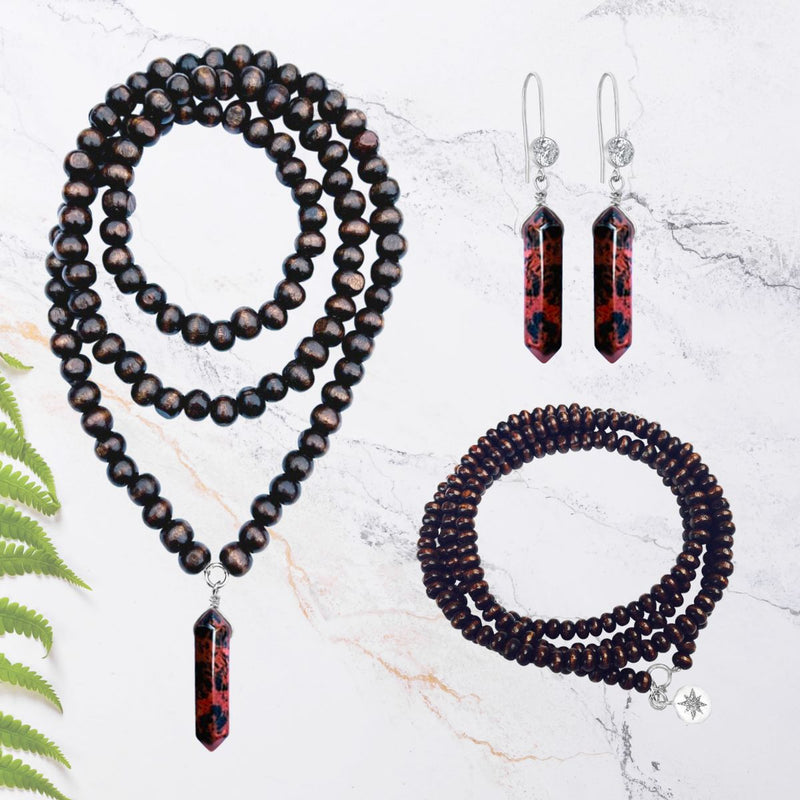 Indulge in the extraordinary harmony of elements with the Fire and Earth Jewelry Set, a testament to both boldness and grounded stability. 