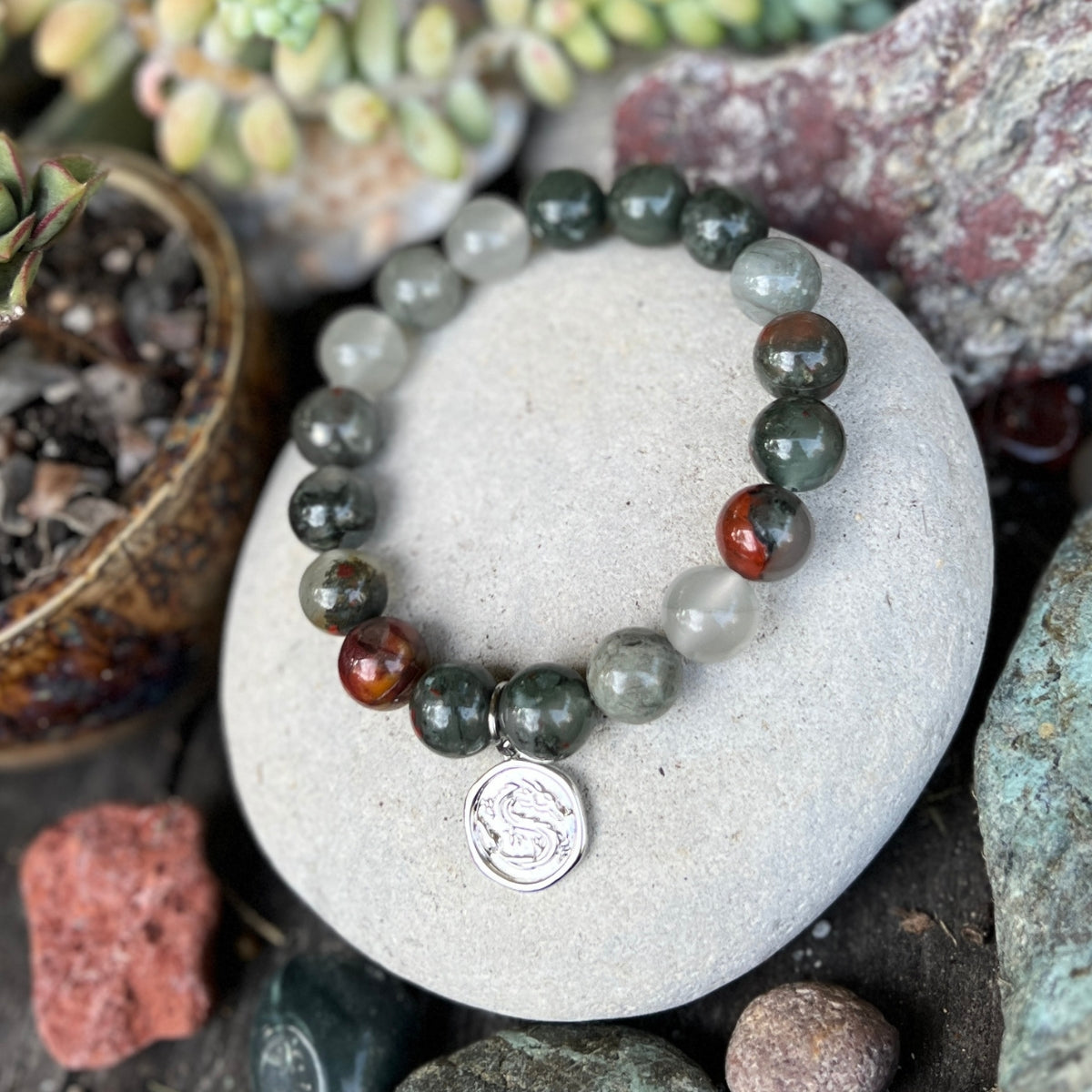 Strength of the Dragon Bracelet -  Dragons, revered for their strength, wisdom, and courage, embody the essence of resilience and empowerment. In Chinese astrology, 2024 marks the Year of the Dragon, a symbol of good fortune and transformation.