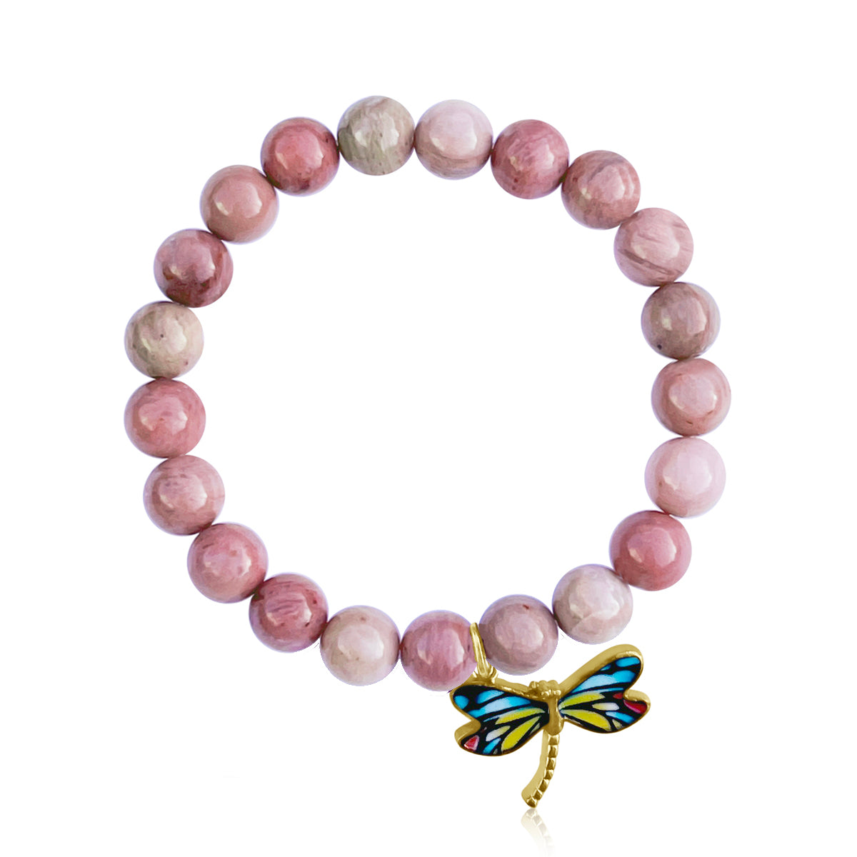 Immerse yourself in the journey of heartful transformation with the Dragonfly Whispers - Rhodonite Bracelet, your companion in embracing life's ebbs and flows with love and grace.