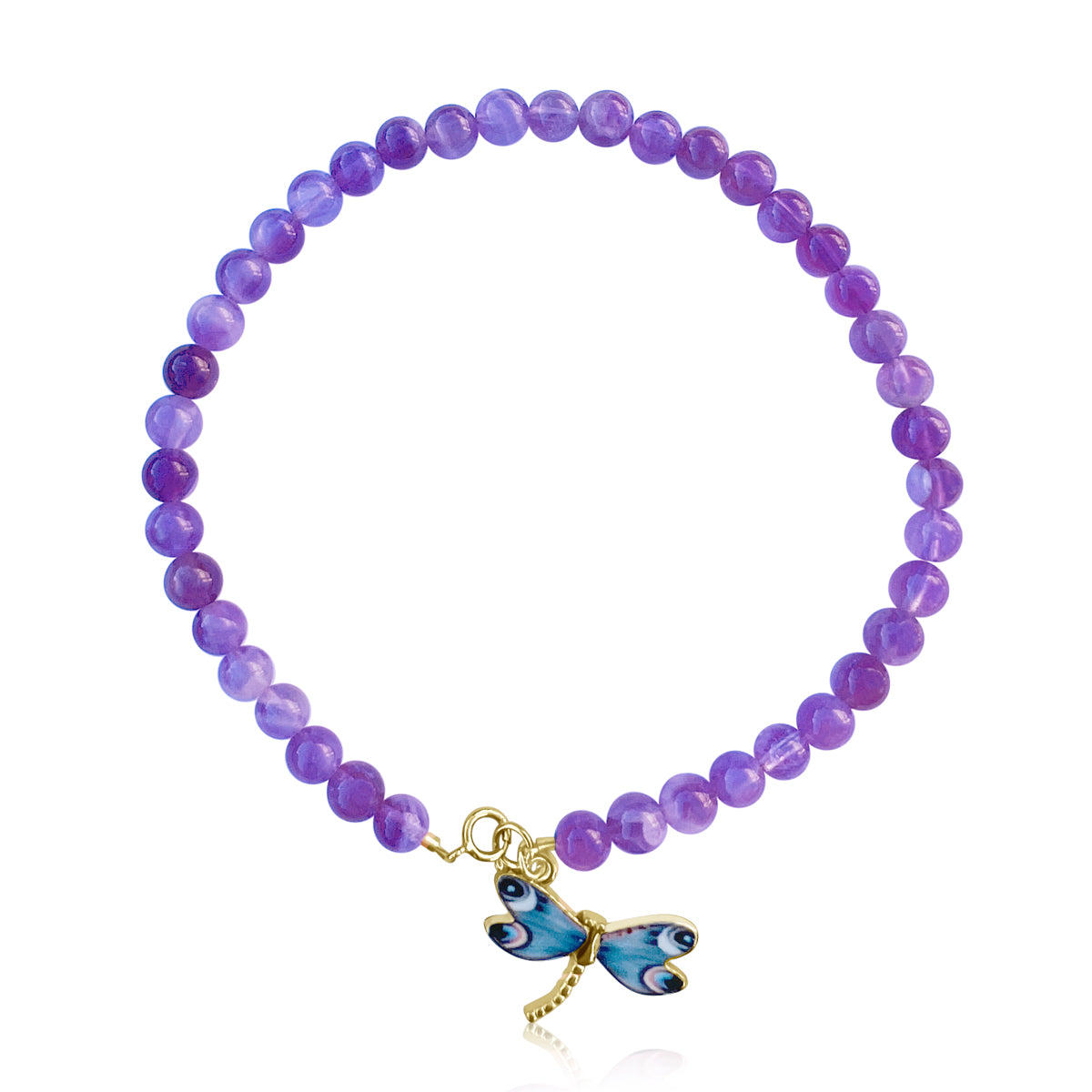 Step into the realm of spiritual awakening with the Dragonfly Whispers - Amethyst Anklet, a symbol of inner peace and intuition, guiding you to tread your path with clarity and wisdom.