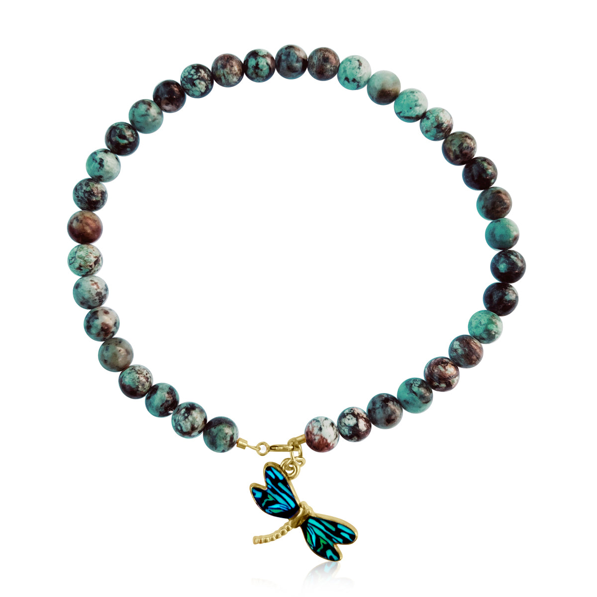 Embark on a journey of growth and transformation with the Dragonfly Whispers - African Turquoise Anklet, a symbol of evolution and inner exploration, guiding you to embrace change with courage and grace.