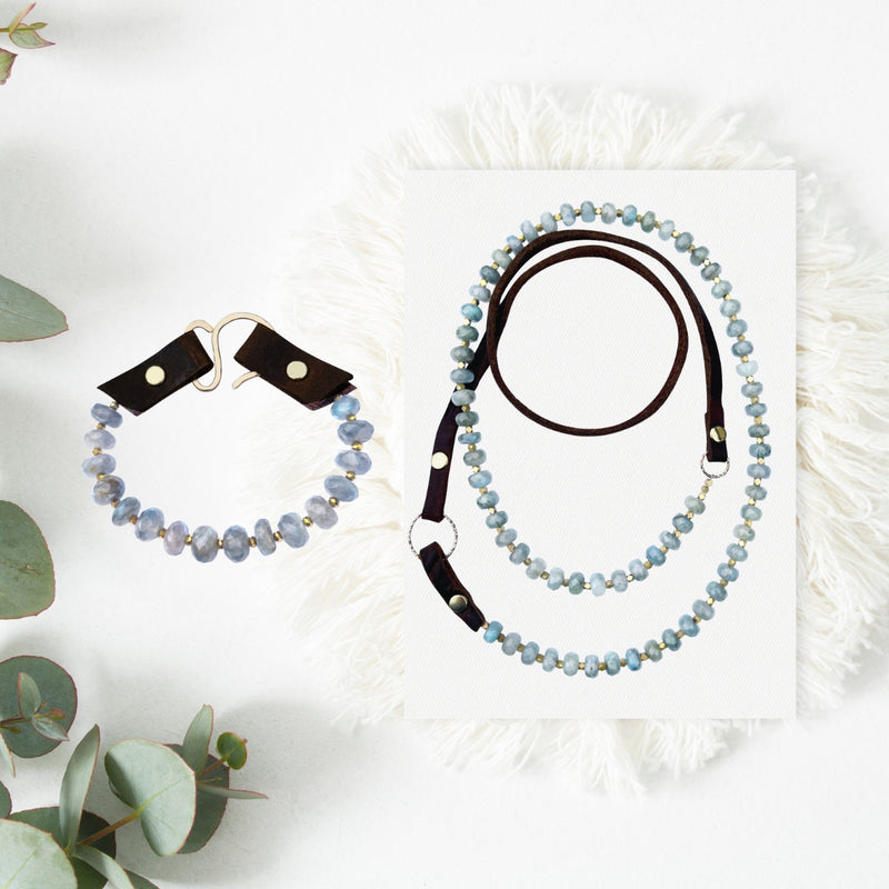 The Unstoppable Positivity: Labradorite necklace and Bracelet Set is a talisman of resilience, an emblem of confidence, and a beacon of positivity.