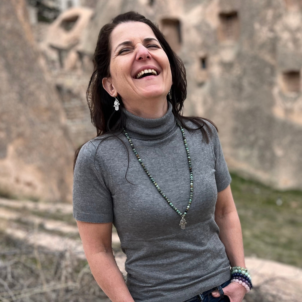 Let this Protected Journey – Turquoise Necklace with Hamsa Hand necklace remind you: you are safe, guided, and exactly where you're meant to be.