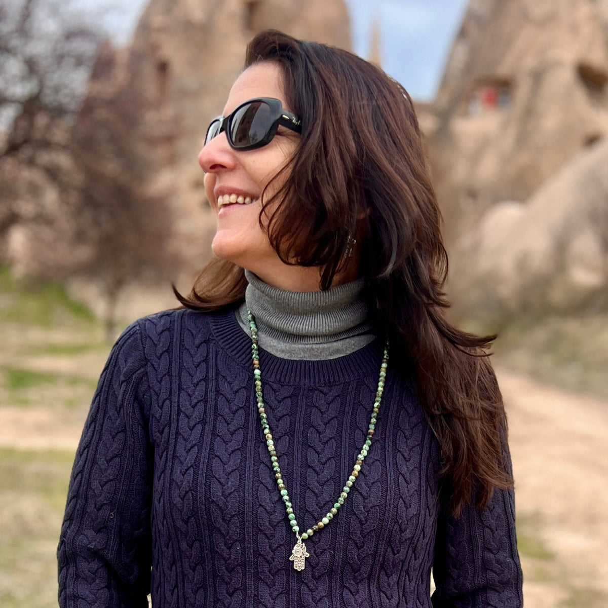 Let this Protected Journey – Turquoise Necklace with Hamsa Hand necklace remind you: you are safe, guided, and exactly where you're meant to be.