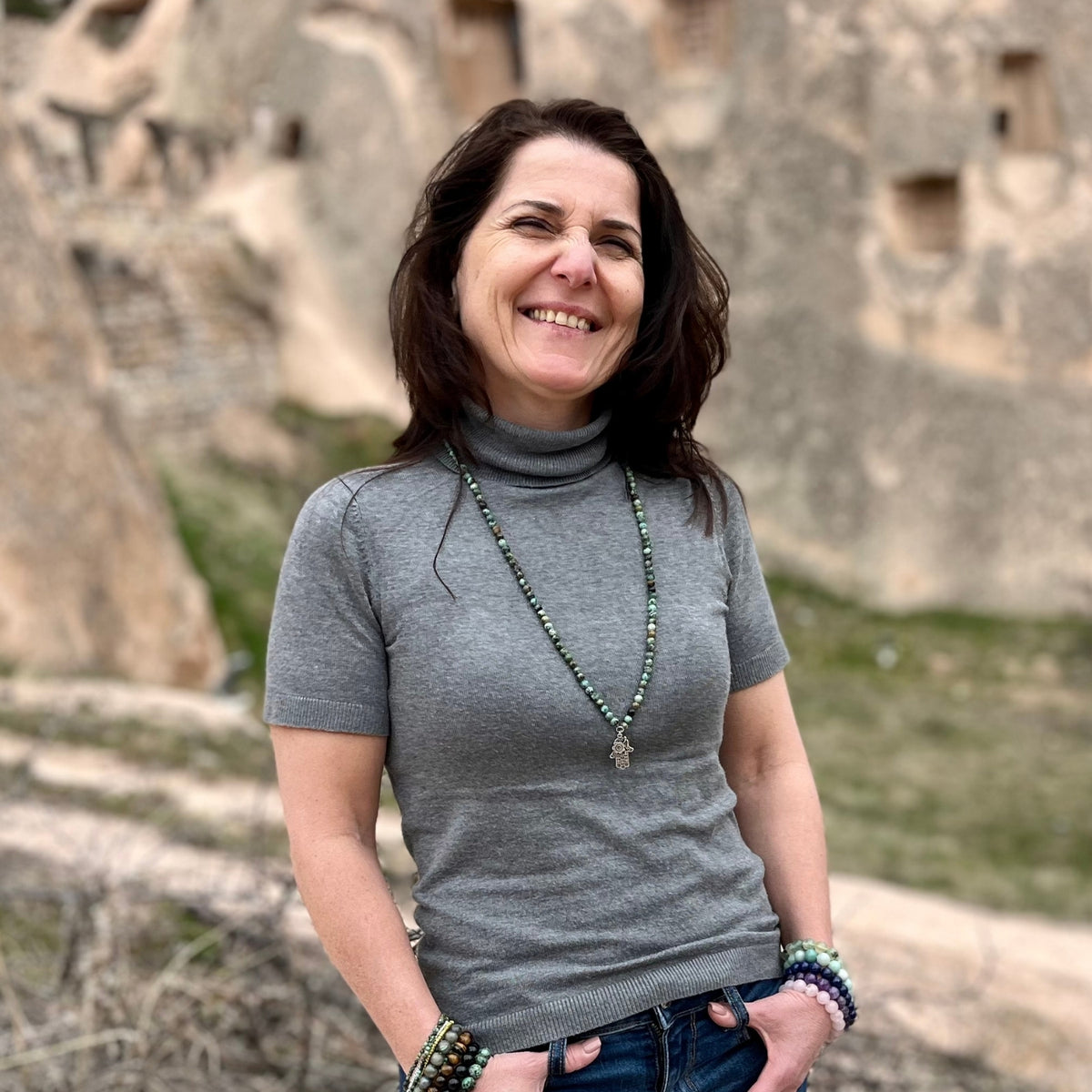 Let this Protected Journey – Turquoise Necklace with Hamsa Hand necklace remind you: you are safe, guided, and exactly where you're meant to be.