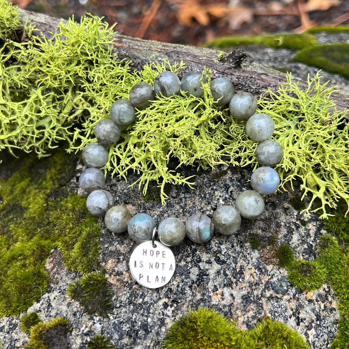 Hope is Not a Plan - Sterling Silver Labradorite Bracelet