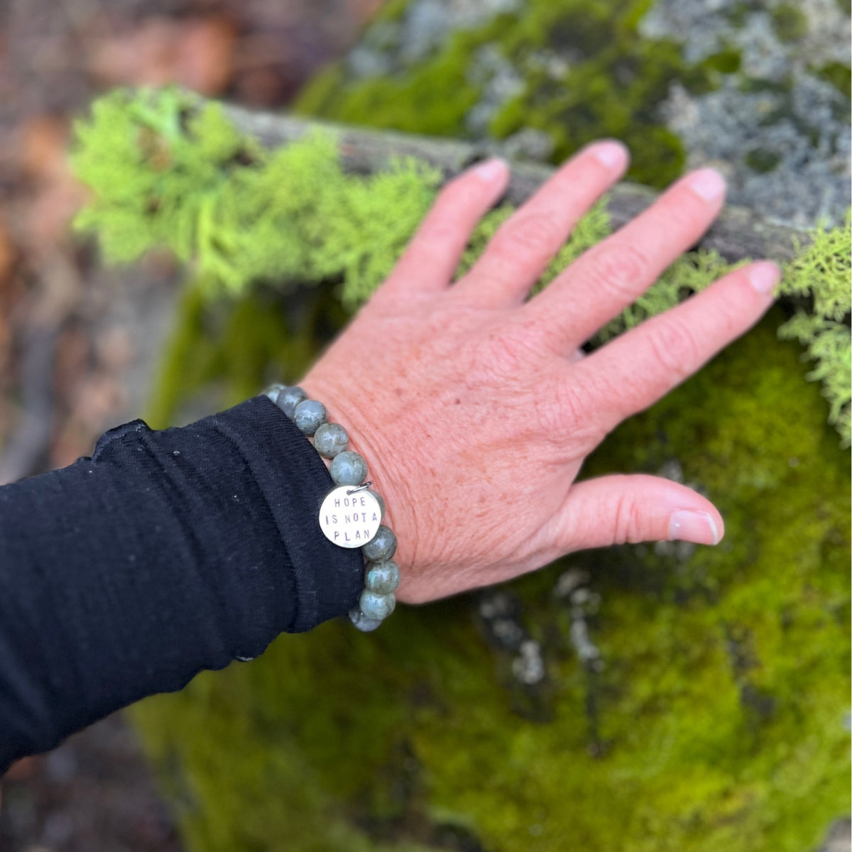 Hope is Not a Plan - Sterling Silver Labradorite Bracelet