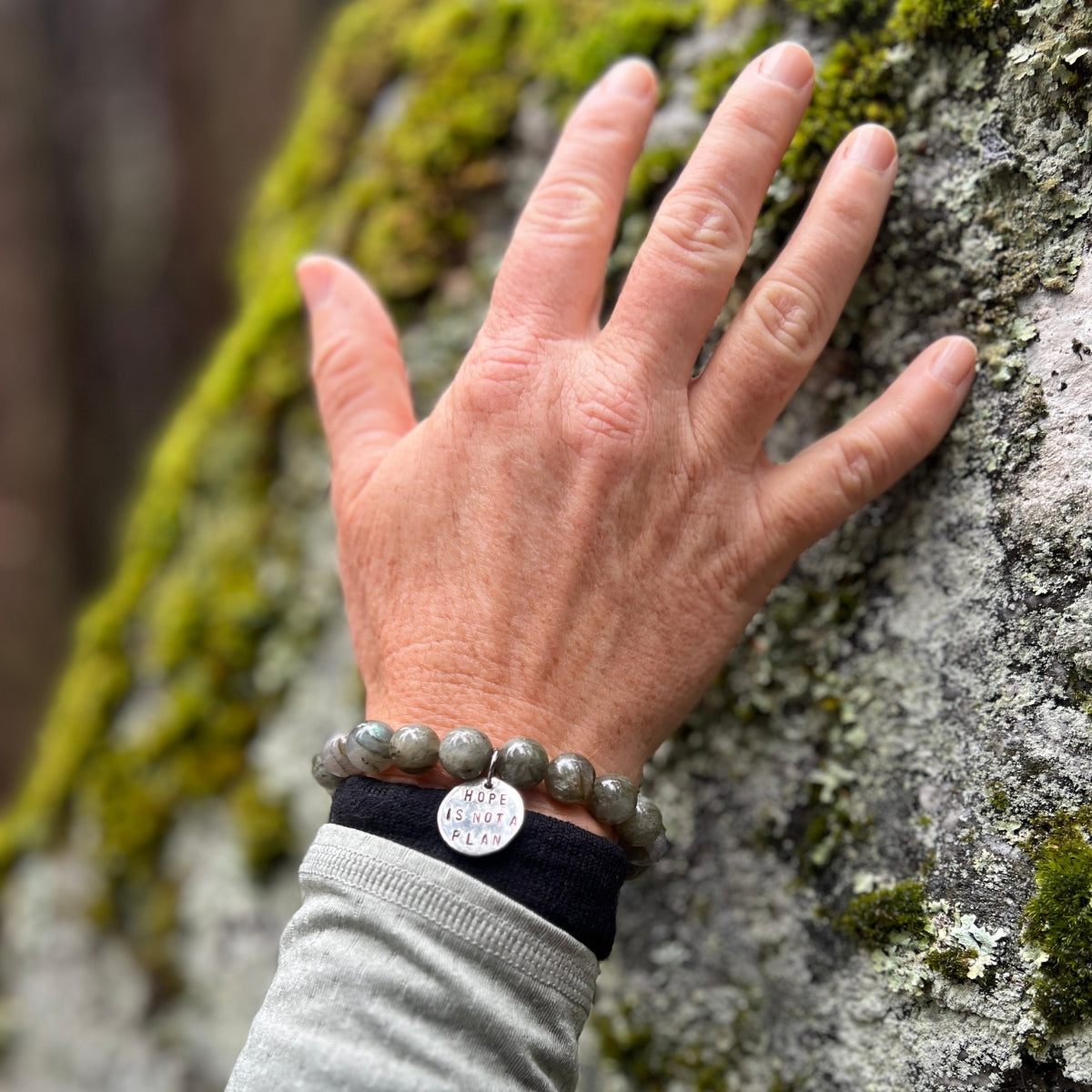 Hope is Not a Plan - Sterling Silver Labradorite Bracelet