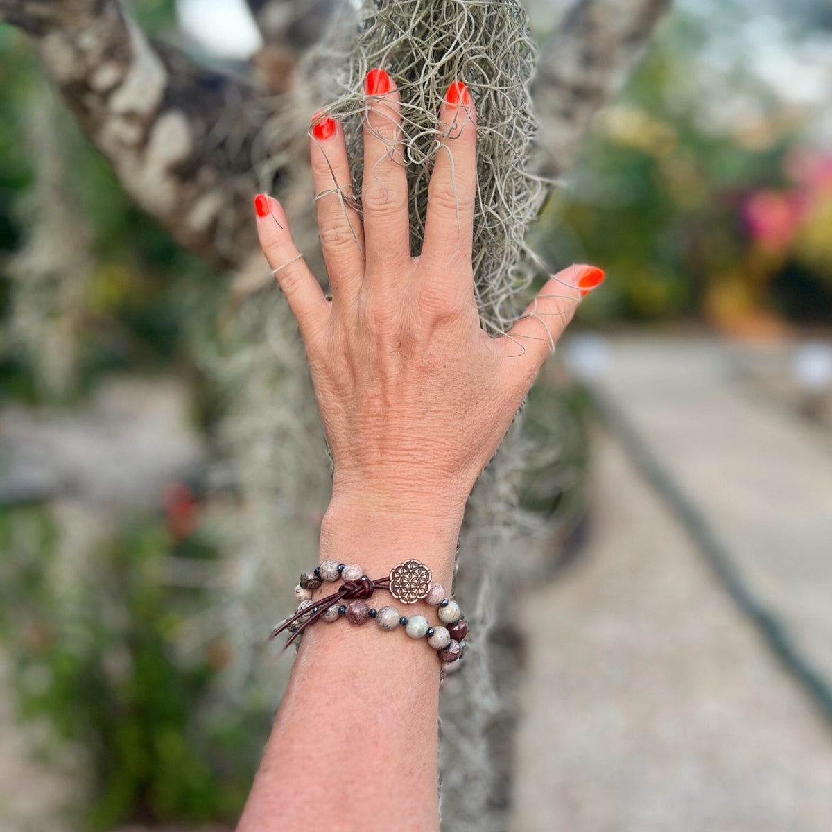 Unlock the power of the mind-body-spirit connection with the Manifest Your True Desires: Unisex Mind, Body, and Spirit Jasper Wrap Bracelet