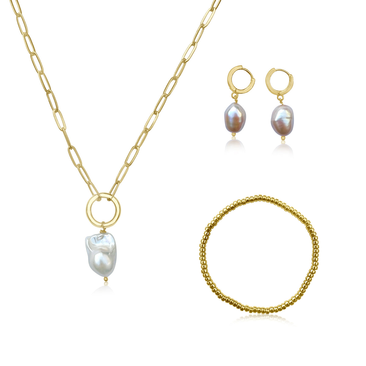 Karma Cleanse - Pearl Jewelry Set (Gold)