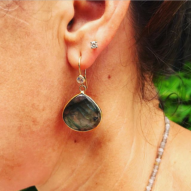 Labradorite Crystal Earrings for Change