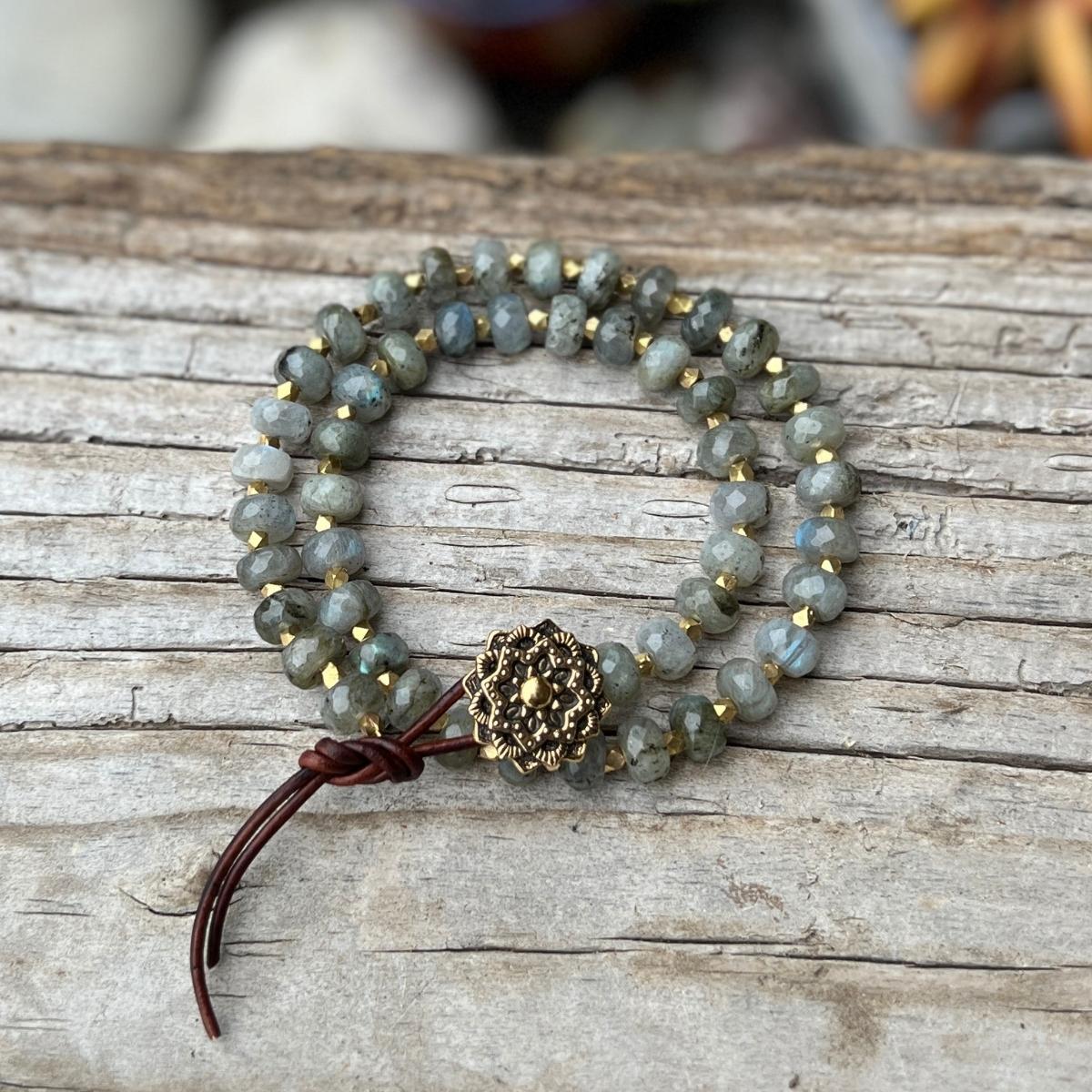 As you wear your Mandala Whispers of Labradorite Bracelet, you're continuously reminded of the harmonious blend of your individual journey with the greater tapestry of the universe.