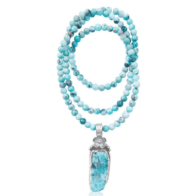 Caribbean Calm — Larimar Necklace