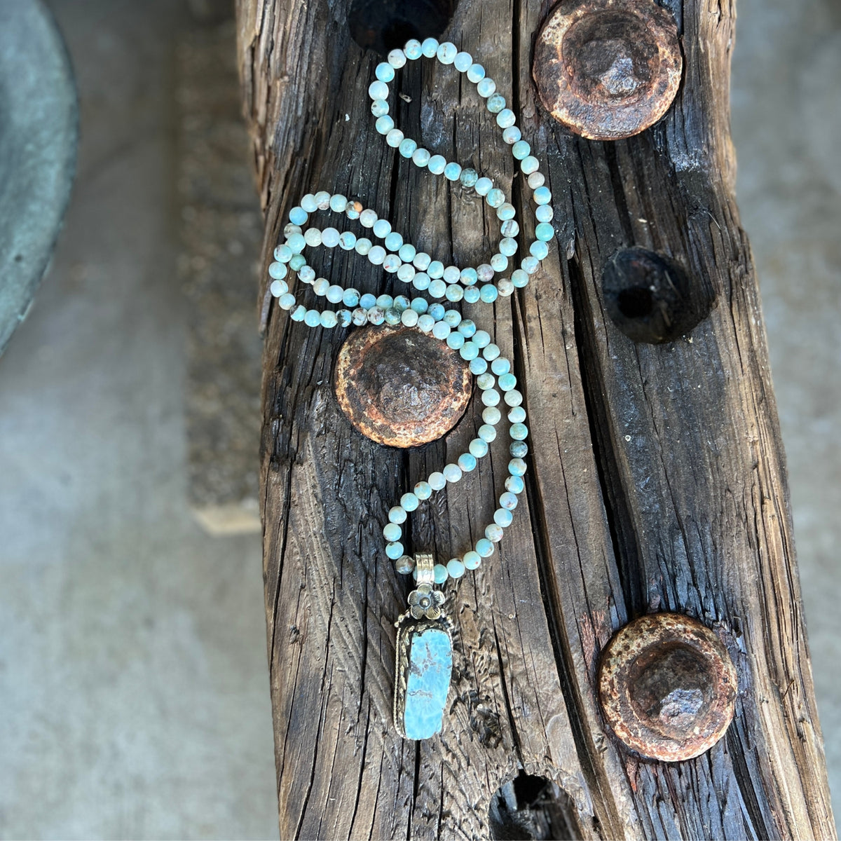 Caribbean Calm — Larimar Necklace